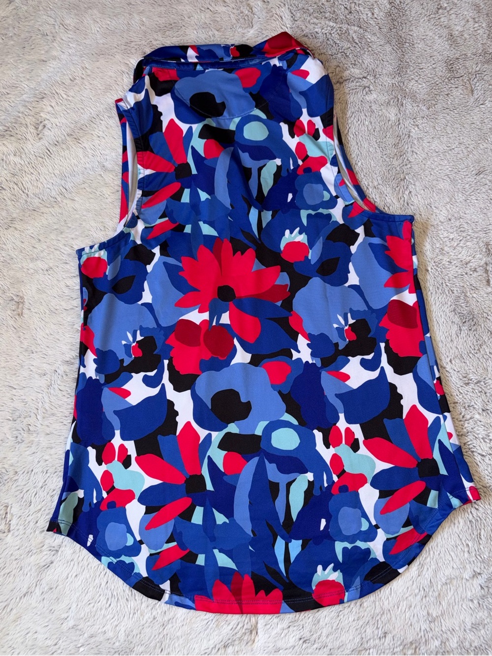 Bad Birdie Floral Racerback Golf Polo - Blue, Red & Perple - Picture 3 of 5